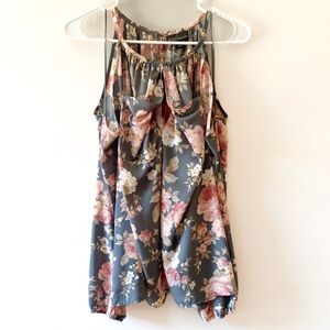 BOLD elements | L | Women’s Floral Cut-Out Cold Shoulder Blouse